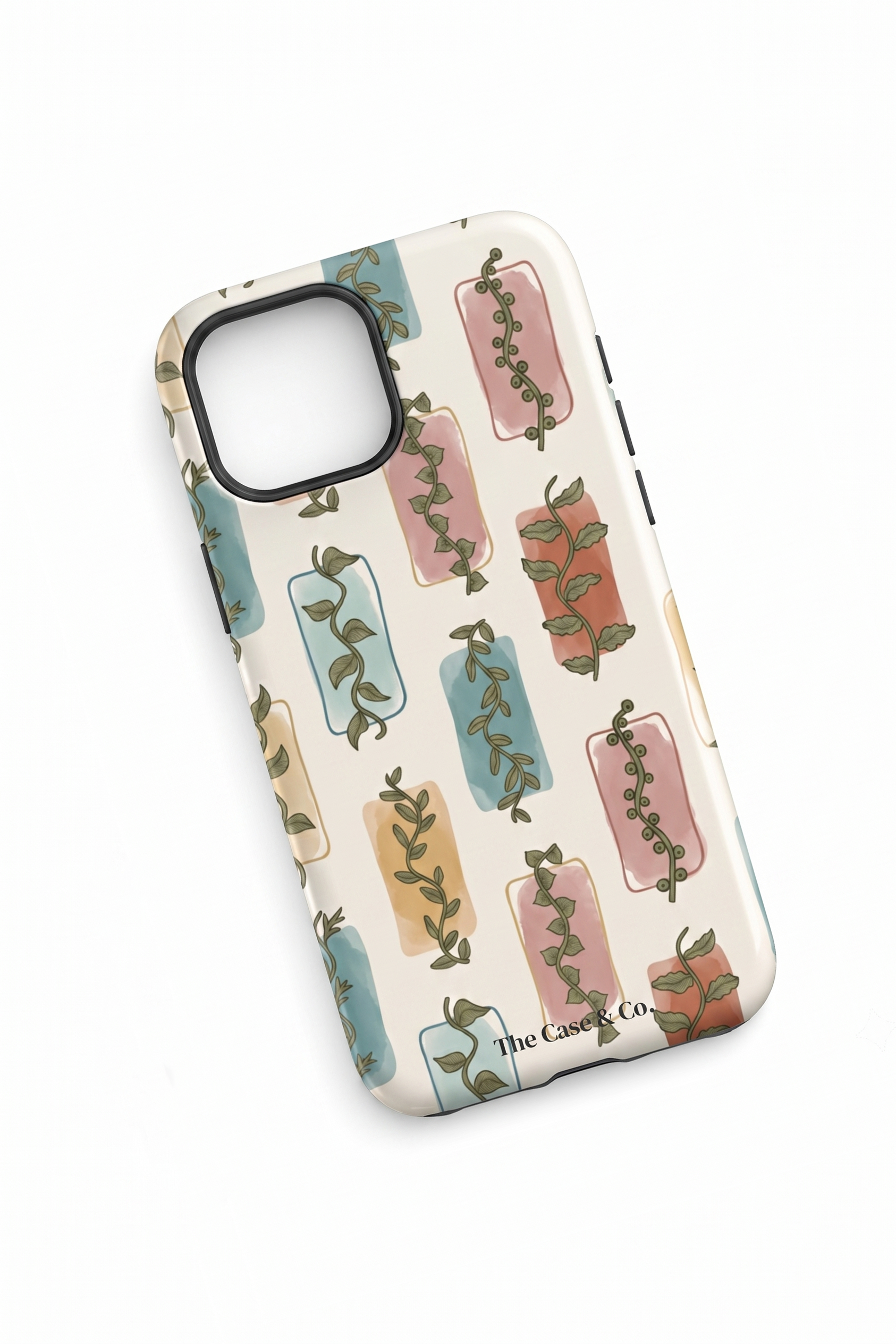 iPhone Cloud Skin Case – Leaf & Light Print | Premium 3D Hard Shell | Gloss Finish | 14-17 Series