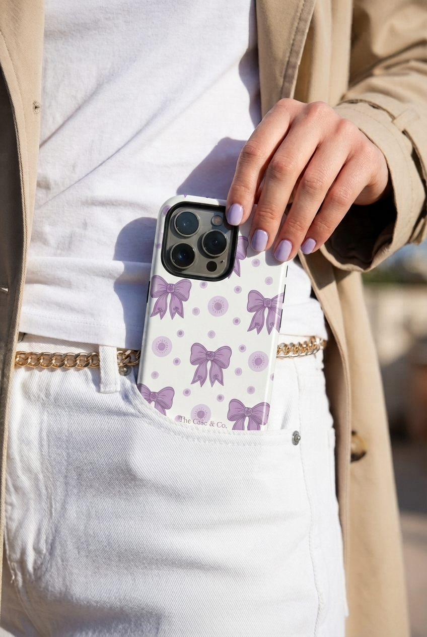 iPhone Cloud Skin Case – Violet Elegance | Premium 3D Hard Shell | Gloss Finish | 14-17 Series