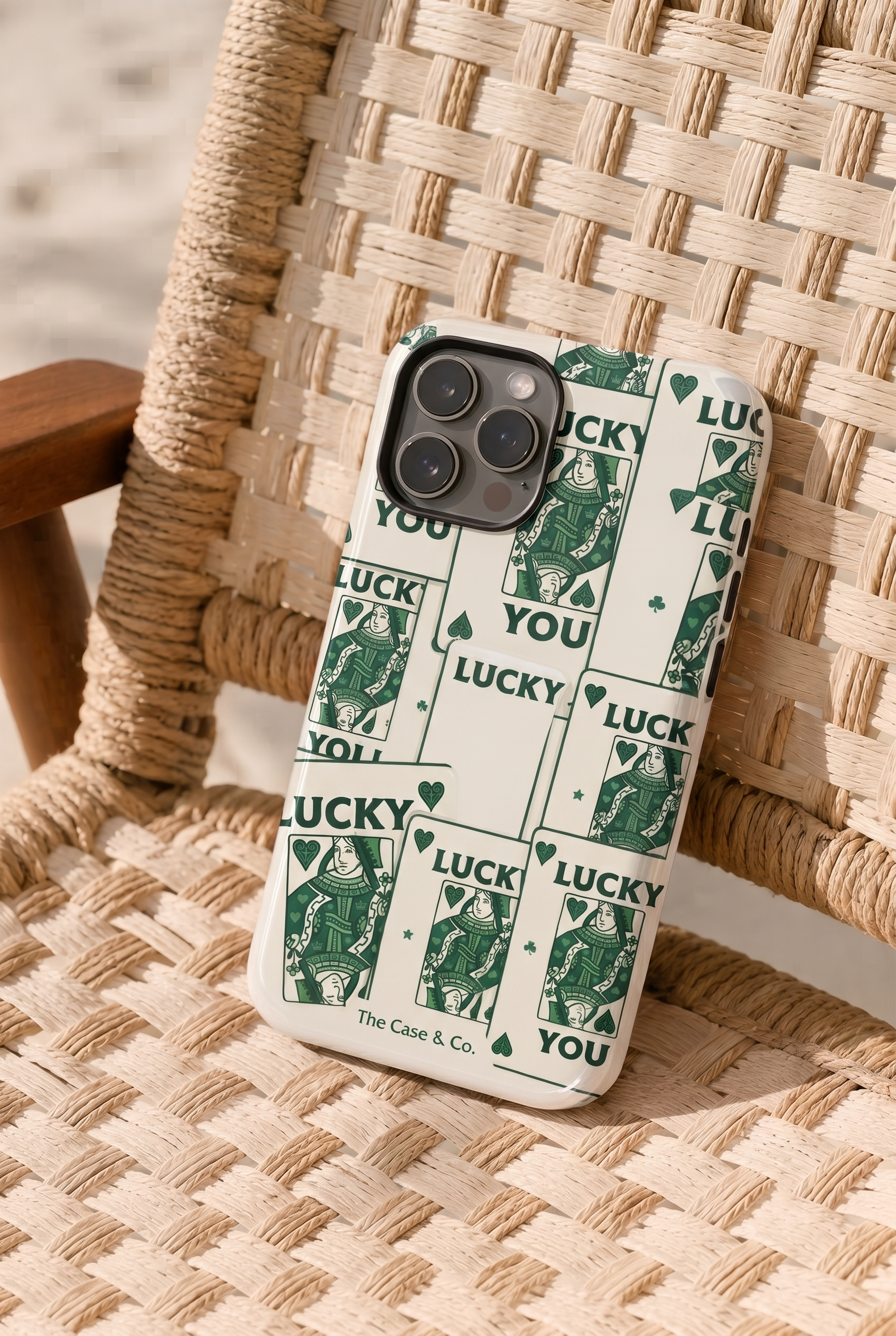 iPhone Cloud Skin Case – Lucky You Print | Premium 3D Hard Shell | Gloss Finish | 14-17 Series