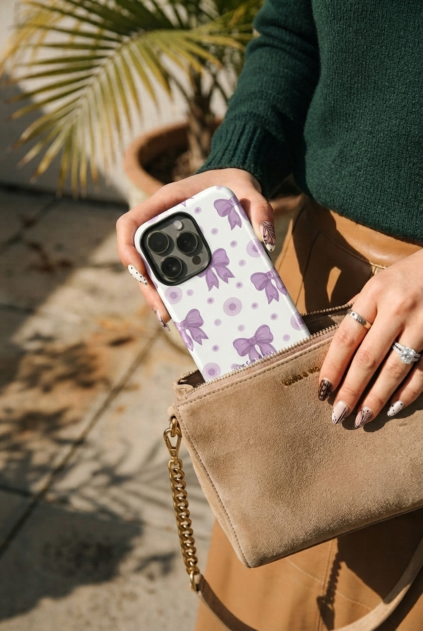 iPhone Cloud Skin Case – Violet Elegance | Premium 3D Hard Shell | Gloss Finish | 14-17 Series
