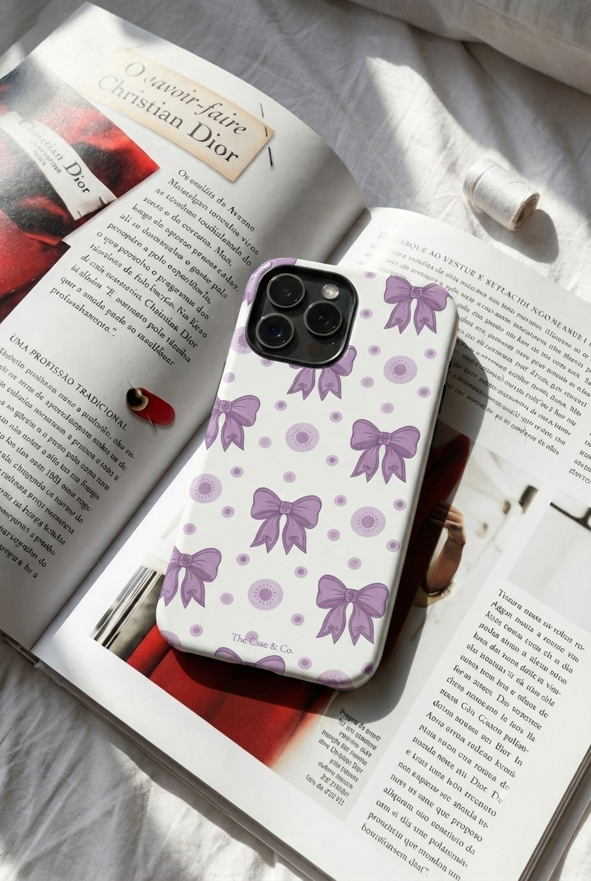 iPhone Cloud Skin Case – Violet Elegance | Premium 3D Hard Shell | Gloss Finish | 14-17 Series