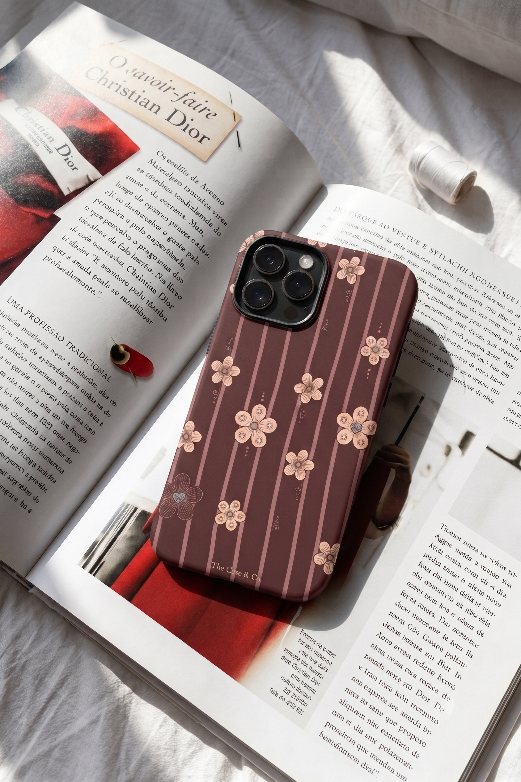 iPhone Cloud Skin Case – Floral Symphony Print | Premium 3D Hard Shell | Gloss Finish | 14-17 Series