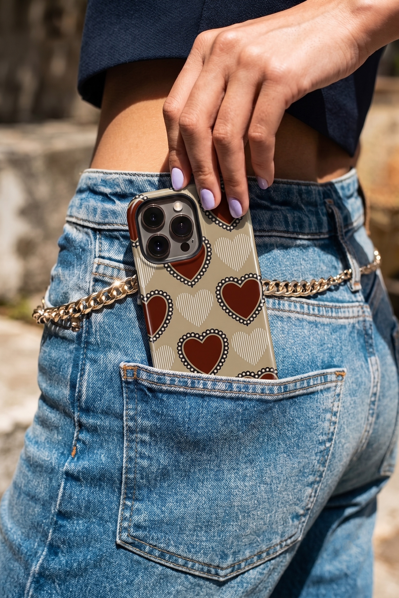 iPhone Cloud Skin Case – Heartloom Print | Premium 3D Hard Shell | Gloss Finish | 14-17 Series