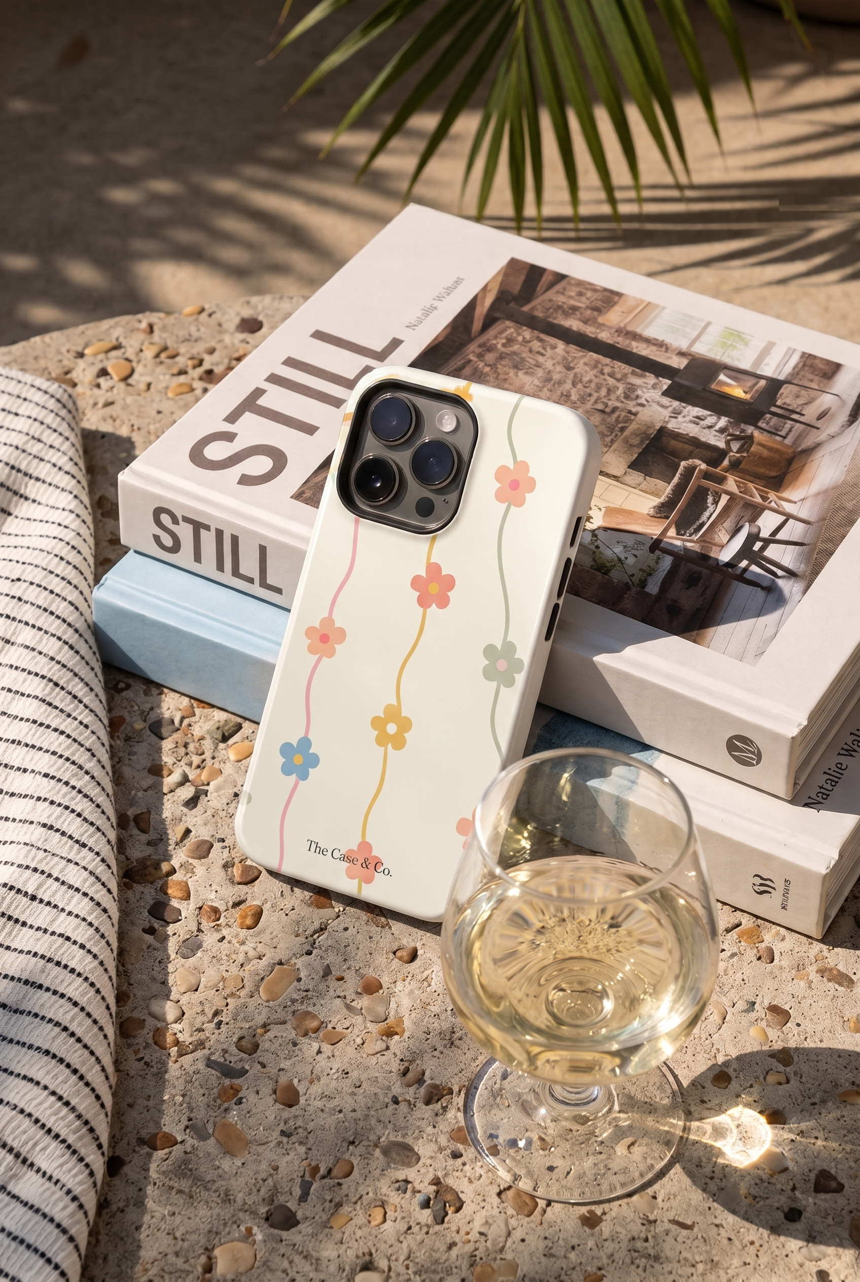 iPhone Cloud Skin Case – Flower Strings Print | Premium 3D Hard Shell | Gloss Finish | 14-17 Series