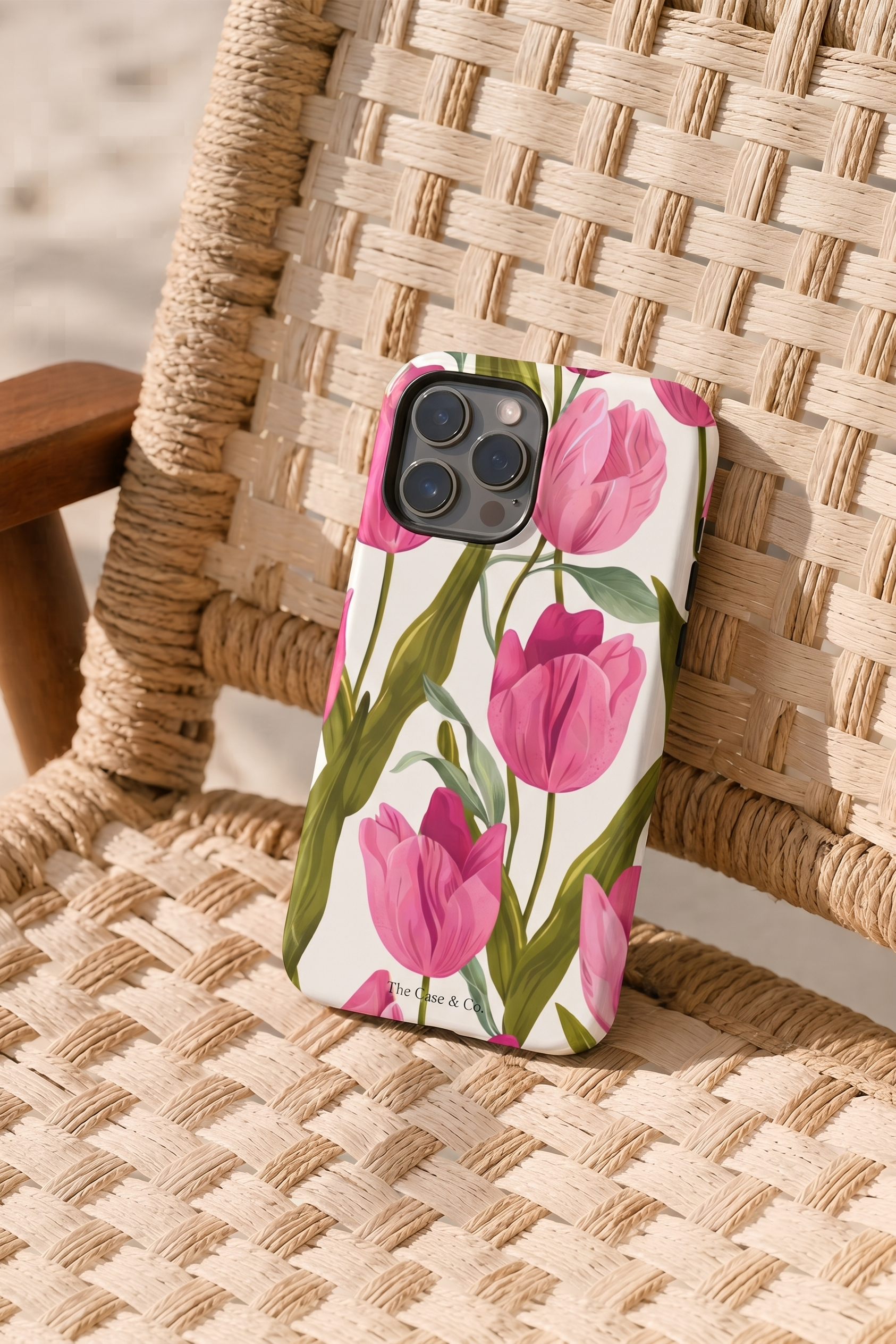 iPhone Cloud Skin Case – Pink Meadow | Premium 3D Hard Shell | Gloss Finish | 14-17 Series