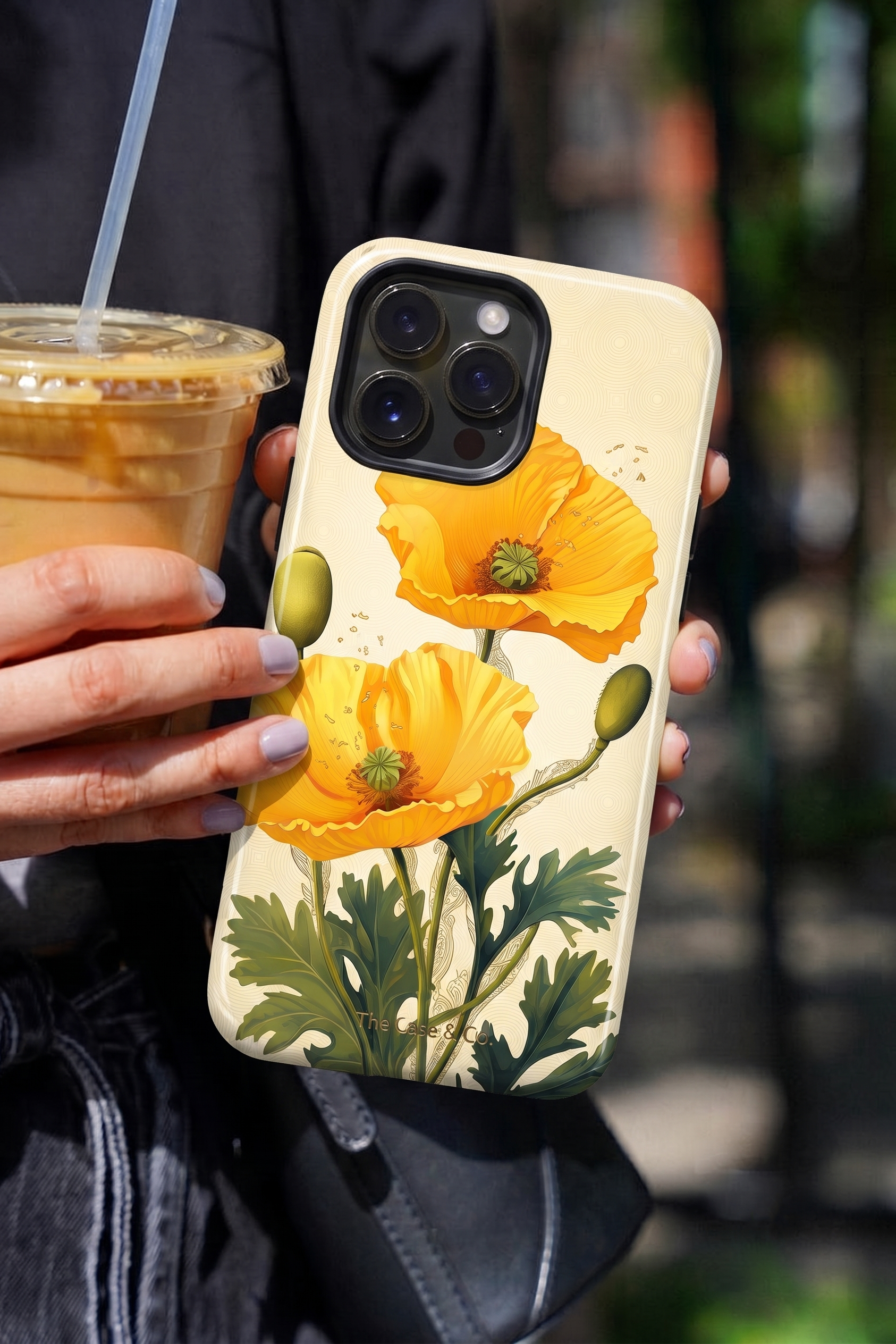 iPhone Cloud Skin Case – Blooming Sunshine Print | Premium 3D Hard Shell | Gloss Finish | 14-17 Series