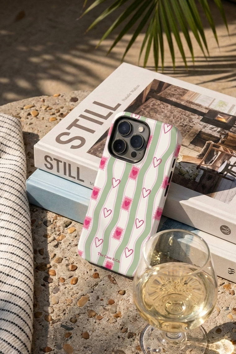 iPhone Cloud Skin Case – Pink Parcel Print | Premium 3D Hard Shell | Gloss Finish | 14-17 Series