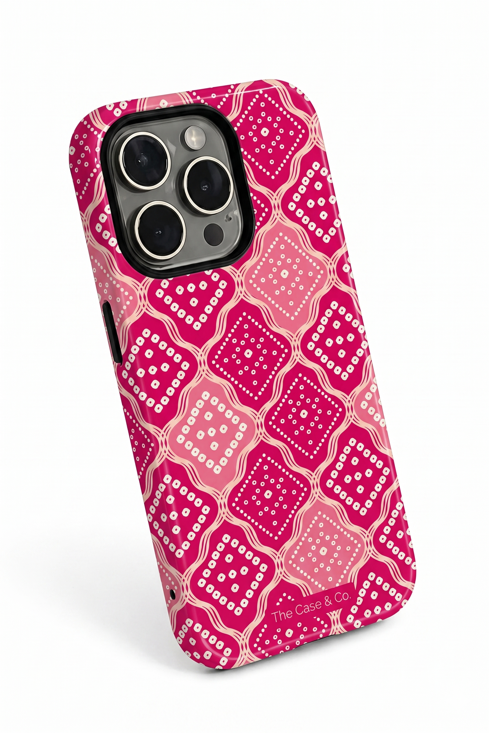 iPhone Cloud Skin Case – Candy Check Print | Premium 3D Hard Shell | Gloss Finish | 14-17 Series