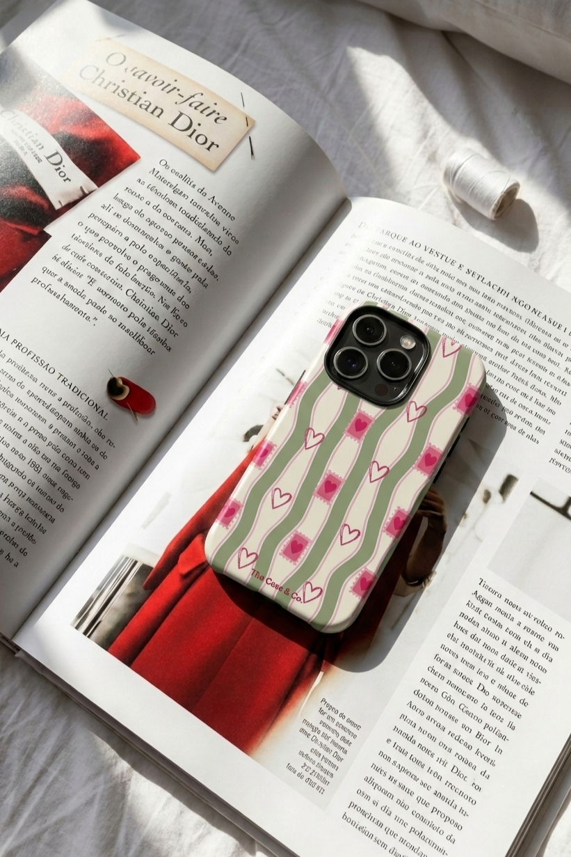 iPhone Cloud Skin Case – Pink Parcel Print | Premium 3D Hard Shell | Gloss Finish | 14-17 Series