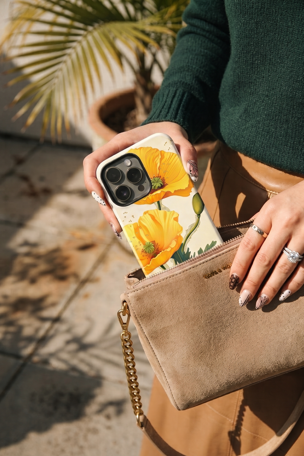 iPhone Cloud Skin Case – Blooming Sunshine Print | Premium 3D Hard Shell | Gloss Finish | 14-17 Series