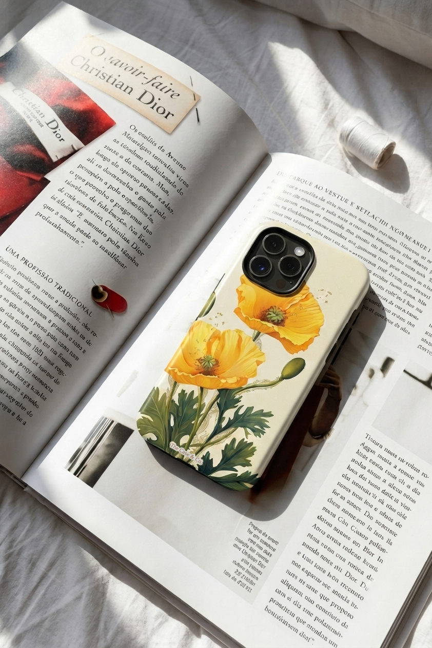 iPhone Cloud Skin Case – Blooming Sunshine Print | Premium 3D Hard Shell | Gloss Finish | 14-17 Series