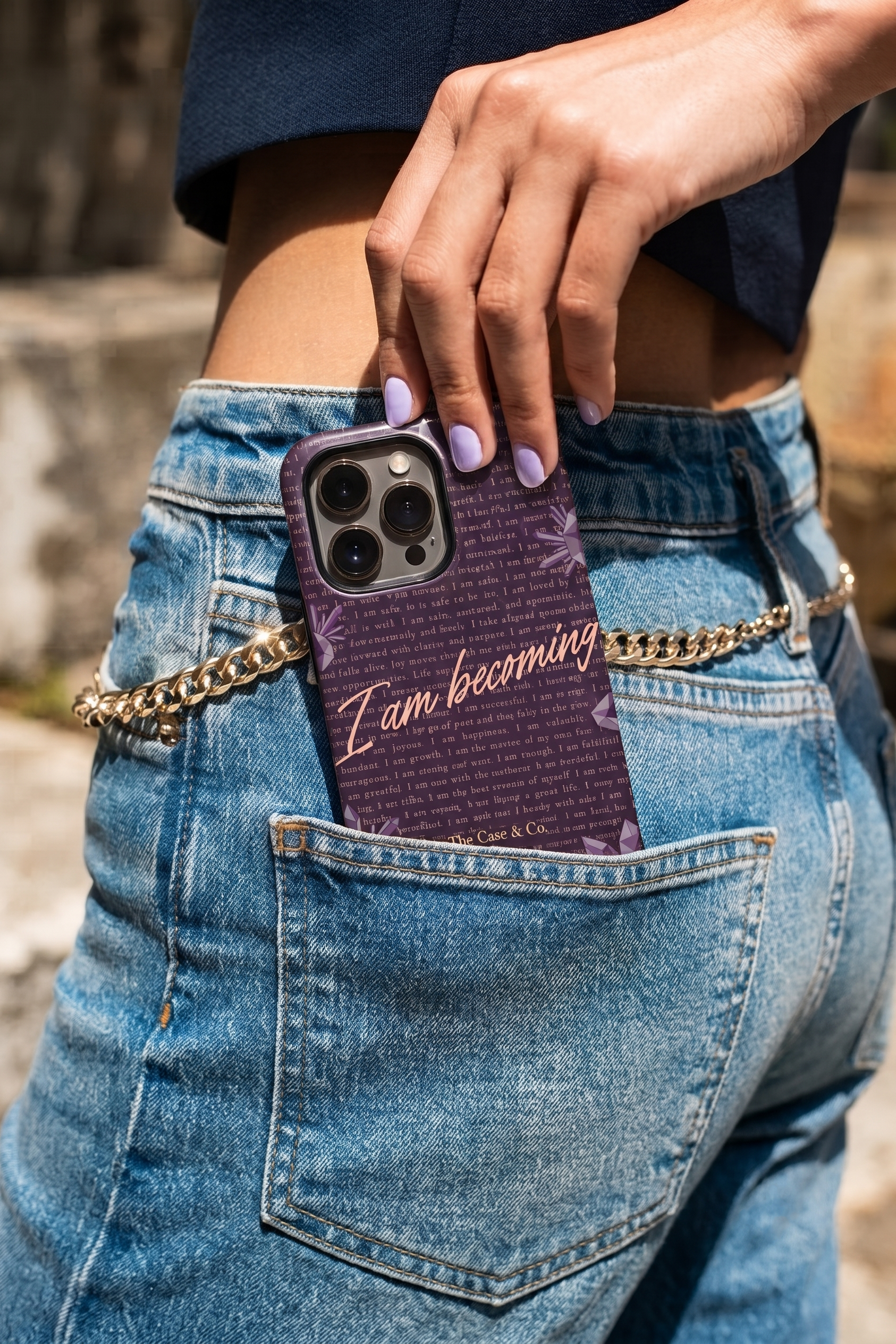 iPhone Cloud Skin Case – I Am Becoming Print | Premium 3D Hard Shell | Gloss Finish | 14-17 Series