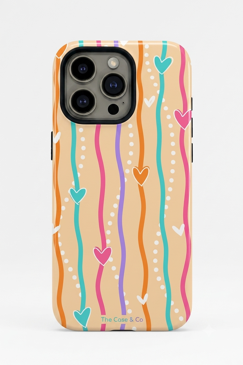iPhone Cloud Skin Case – Color Me Love Print | Premium 3D Hard Shell | Gloss Finish | 14-17 Series