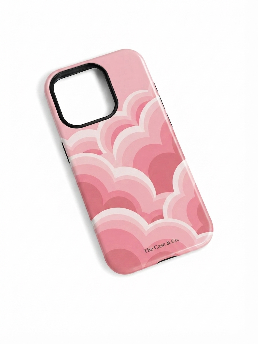 iPhone Cloud Skin Case – Rosy Dream Print | Premium 3D Hard Shell | Gloss Finish | 14-17 Series
