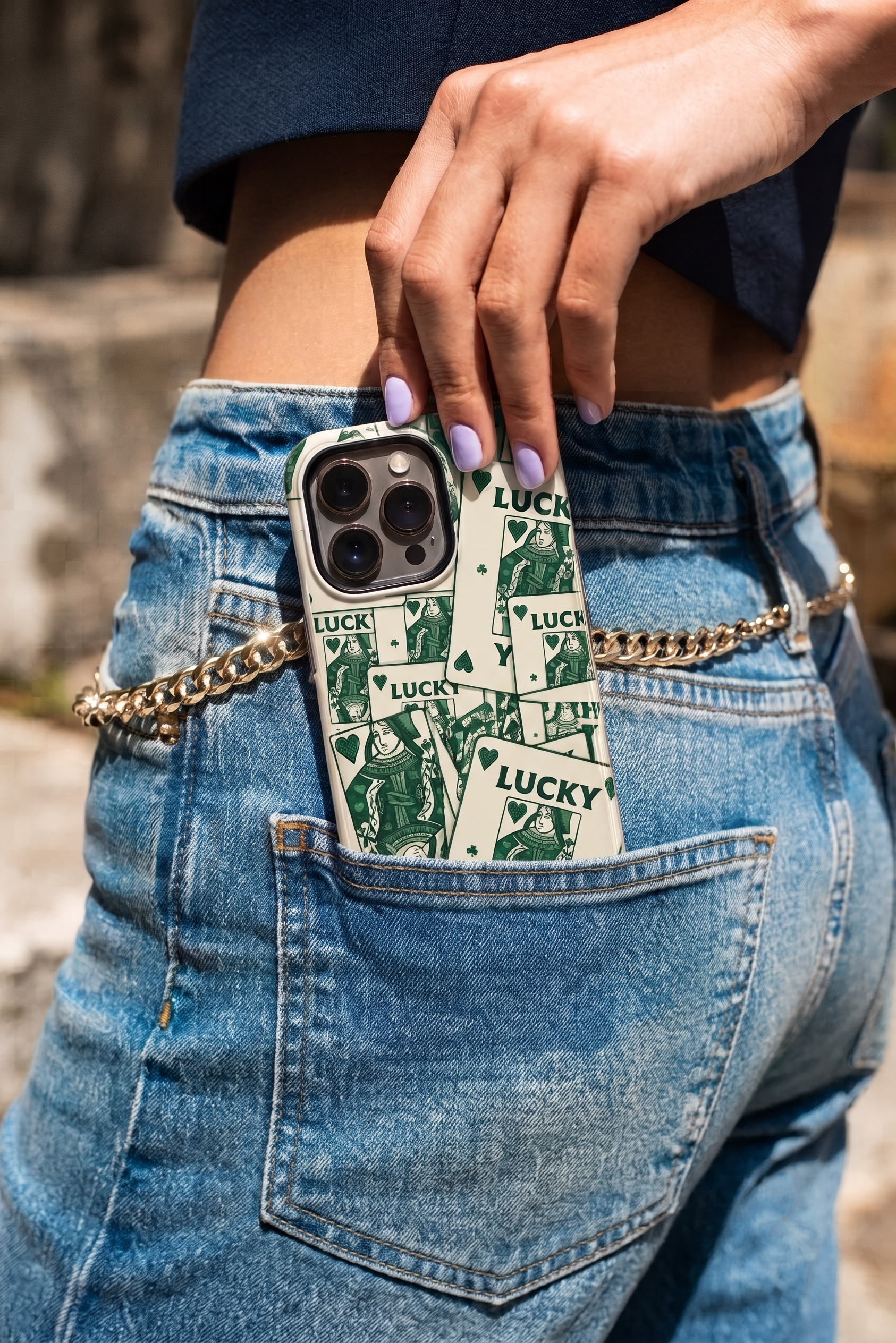 iPhone Cloud Skin Case – Lucky You Print | Premium 3D Hard Shell | Gloss Finish | 14-17 Series