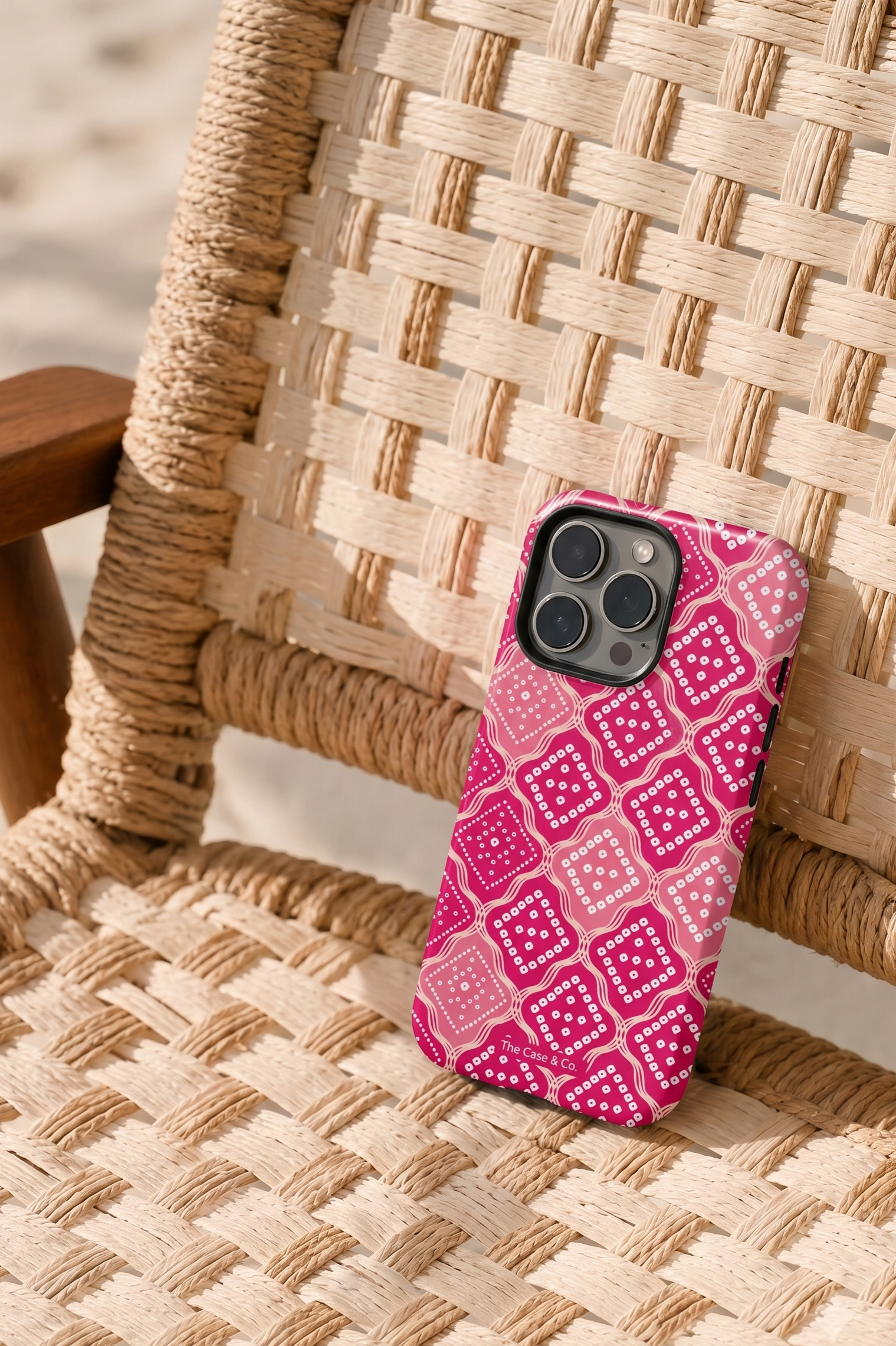 iPhone Cloud Skin Case – Candy Check Print | Premium 3D Hard Shell | Gloss Finish | 14-17 Series