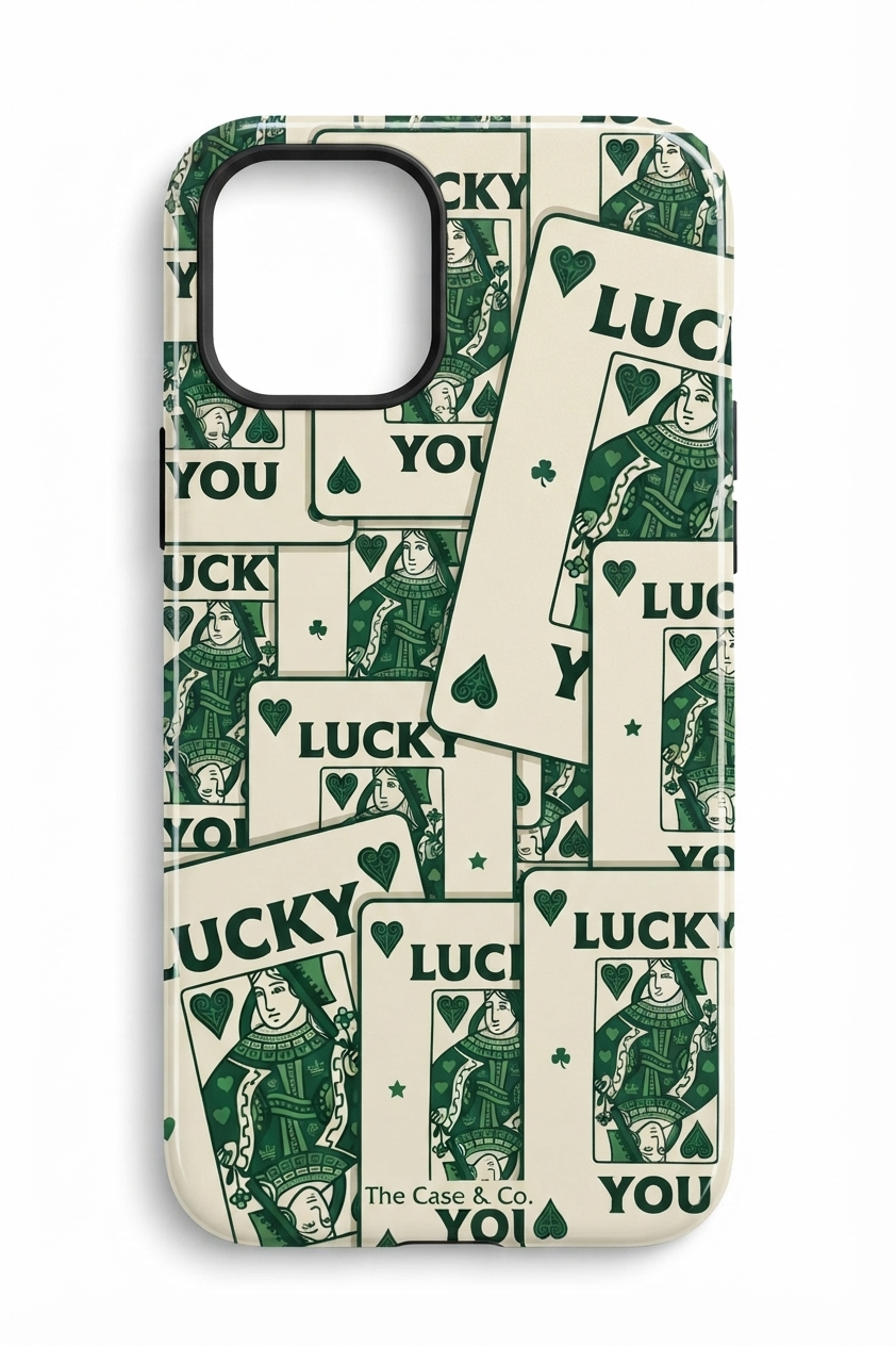 iPhone Cloud Skin Case – Lucky You Print | Premium 3D Hard Shell | Gloss Finish | 14-17 Series