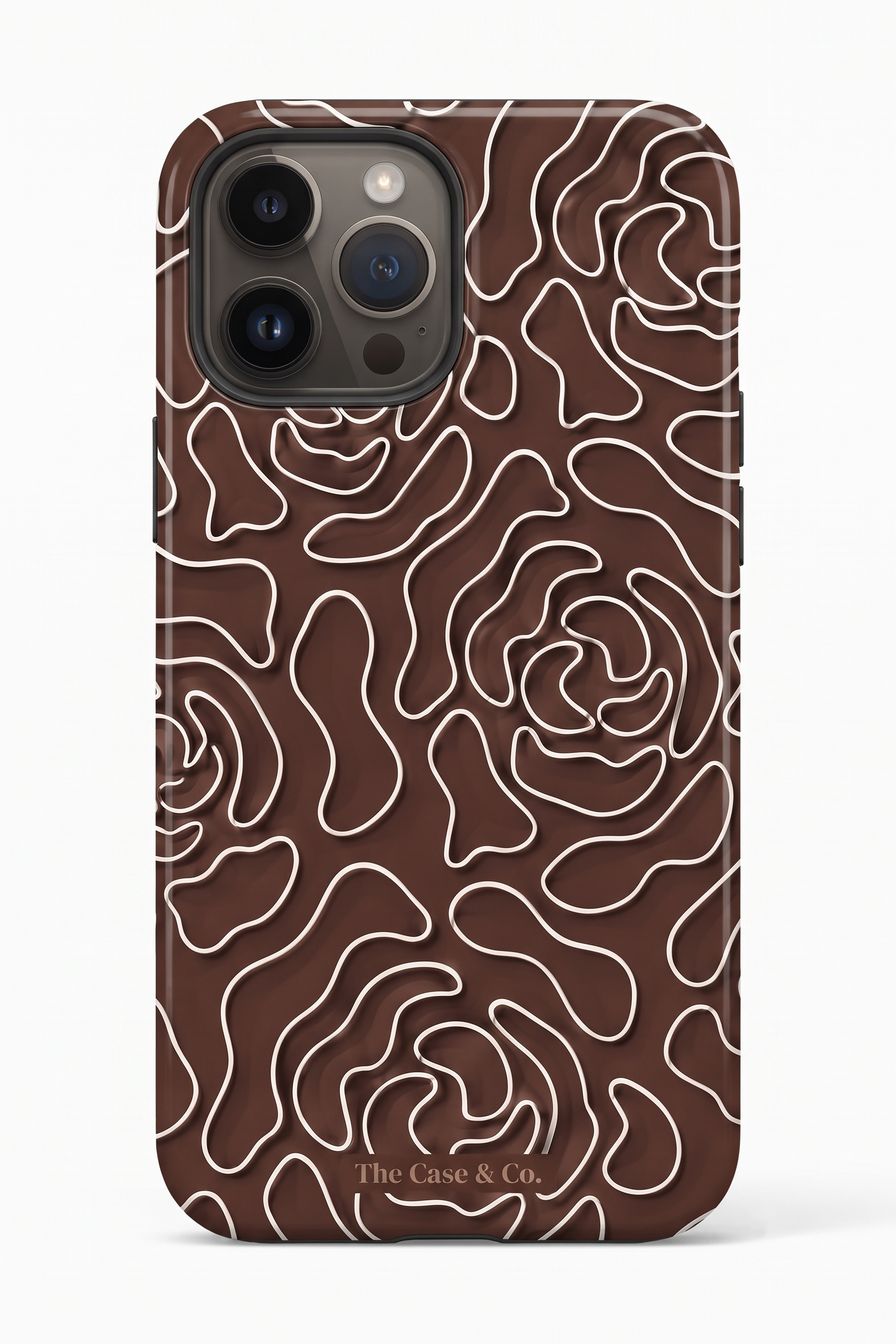 iPhone Cloud Skin Case – Rose Mosaic Print | Premium 3D Hard Shell | Gloss Finish | 14-17 Series
