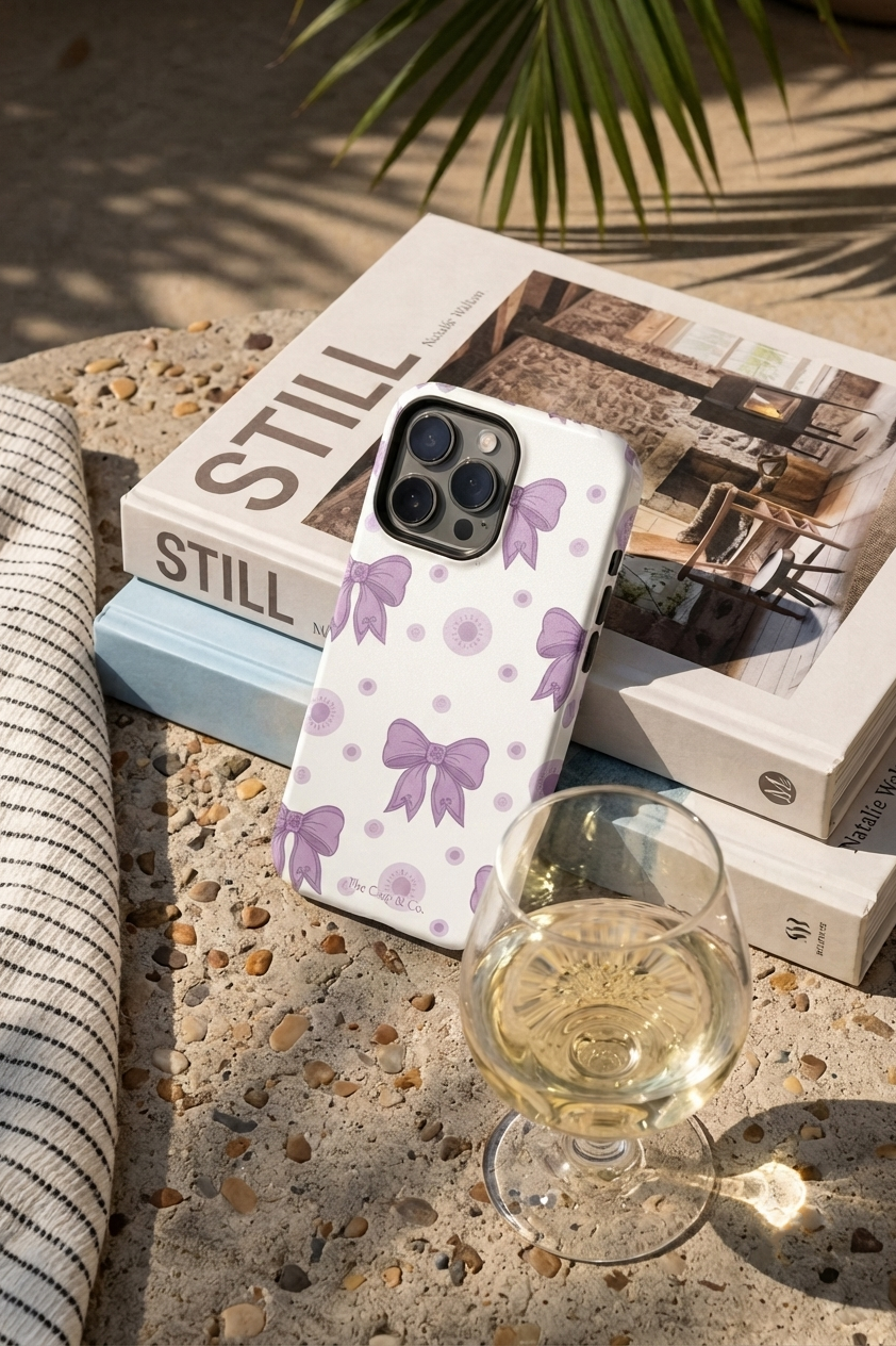 iPhone Cloud Skin Case – Violet Elegance | Premium 3D Hard Shell | Gloss Finish | 14-17 Series