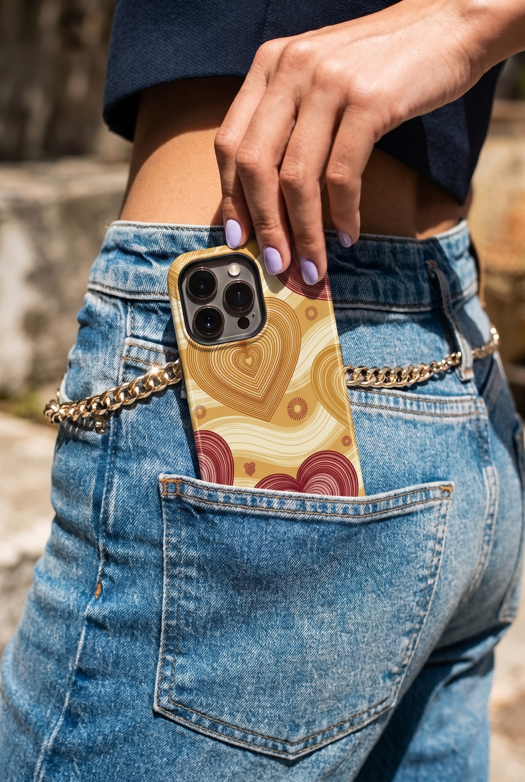 iPhone Cloud Skin Case – Layers of Love Print | Premium 3D Hard Shell | Gloss Finish | 14-17 Series