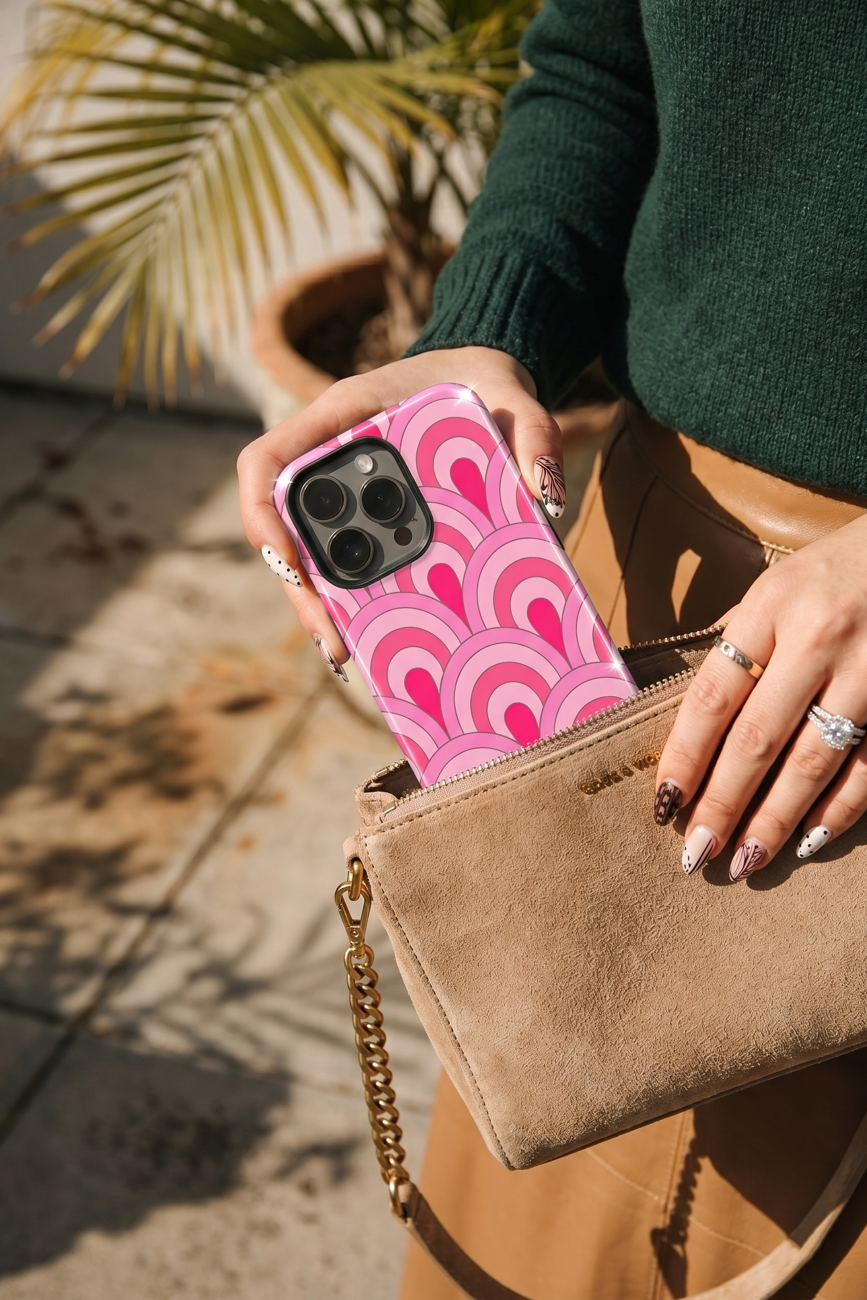 iPhone Cloud Skin Case – Rosy Arches Print | Premium 3D Hard Shell | Gloss Finish | 14-17 Series