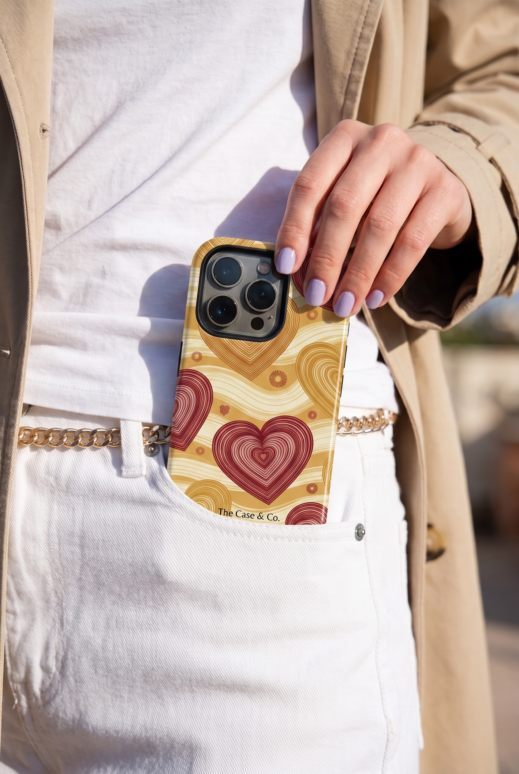 iPhone Cloud Skin Case – Layers of Love Print | Premium 3D Hard Shell | Gloss Finish | 14-17 Series