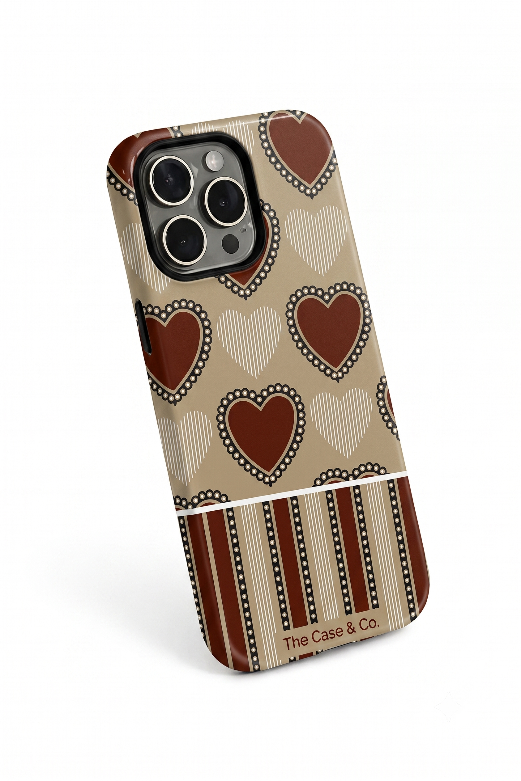 iPhone Cloud Skin Case – Heartloom Print | Premium 3D Hard Shell | Gloss Finish | 14-17 Series