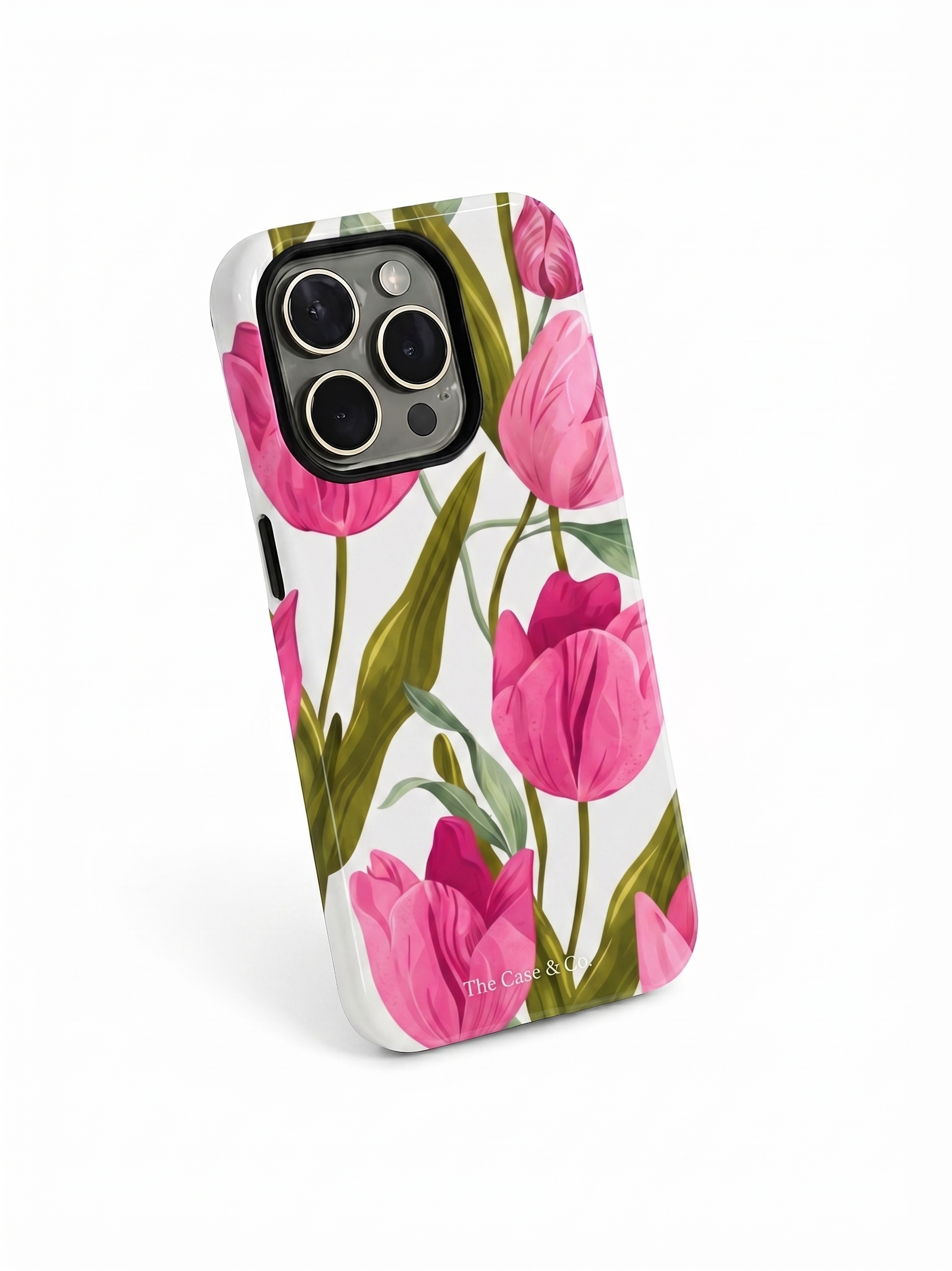 iPhone Cloud Skin Case – Pink Meadow | Premium 3D Hard Shell | Gloss Finish | 14-17 Series
