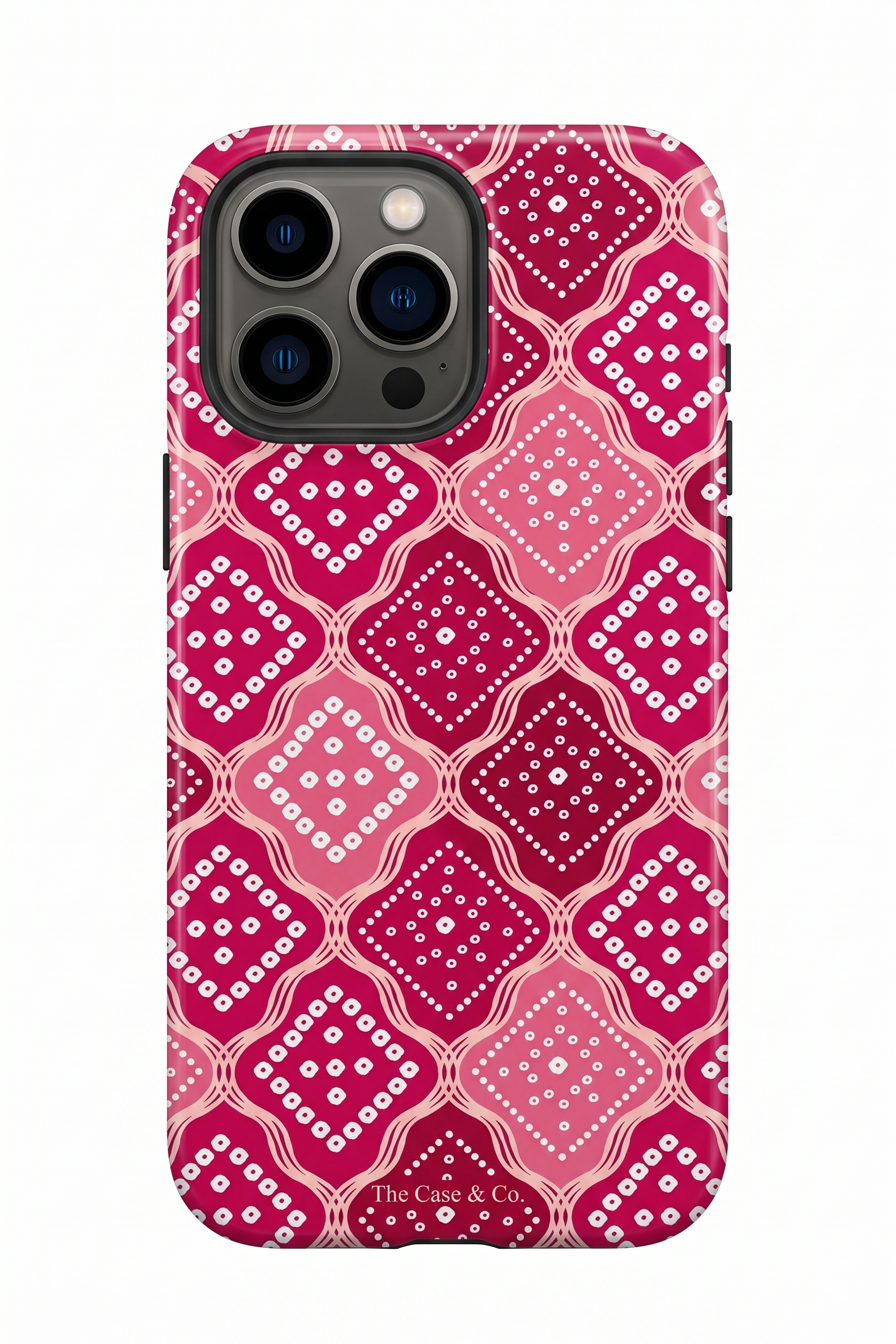 iPhone Cloud Skin Case – Candy Check Print | Premium 3D Hard Shell | Gloss Finish | 14-17 Series