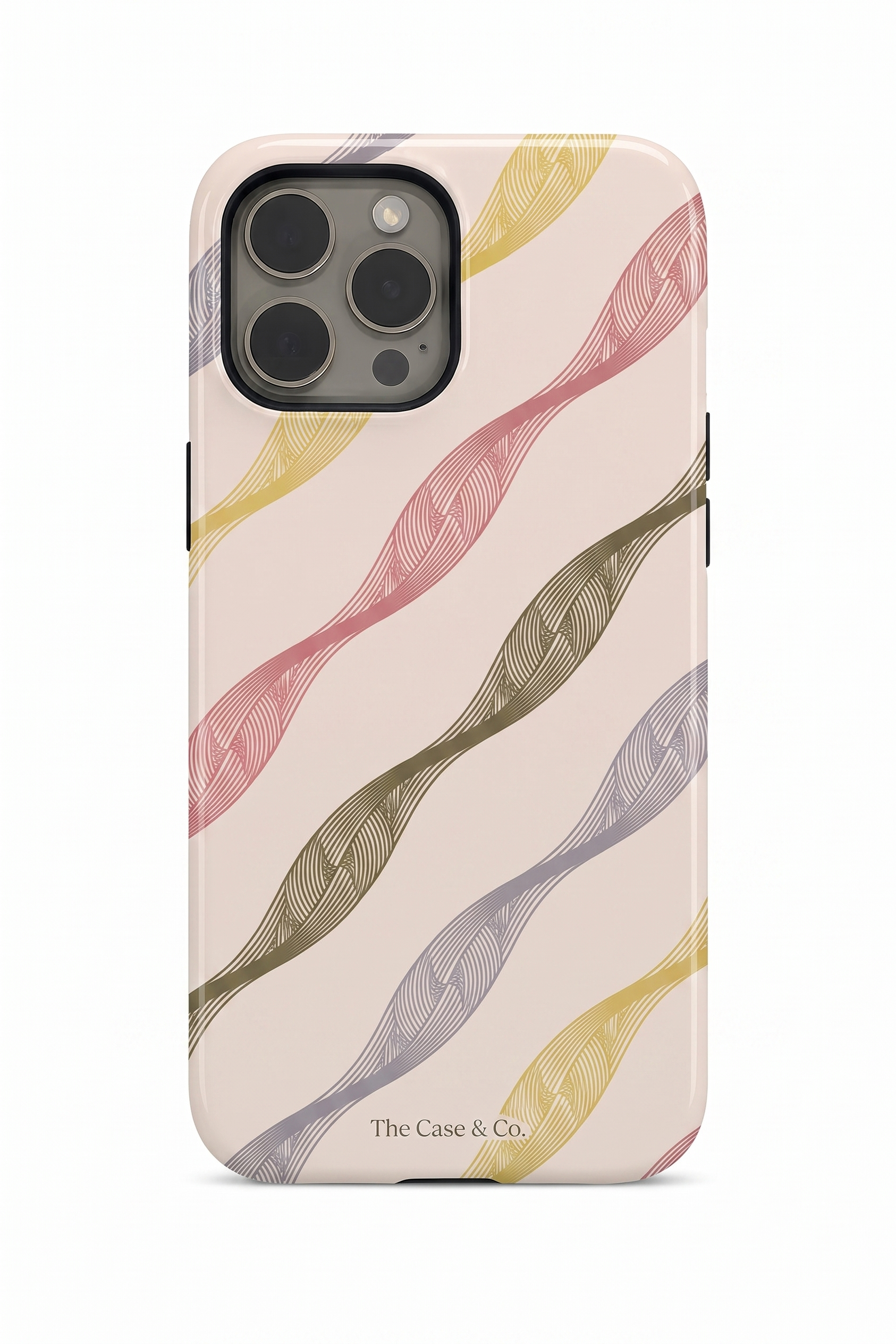 iPhone Cloud Skin Case – Rhythmic Ribbons | Premium 3D Hard Shell | Gloss Finish | 14-17 Series