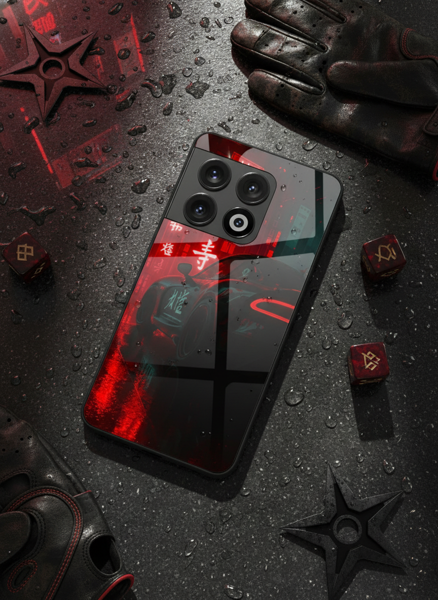 Aesthetic Car Focus Premium Glass Back Cover For One Plus 13, 12, 11, 10 The Case & Co India