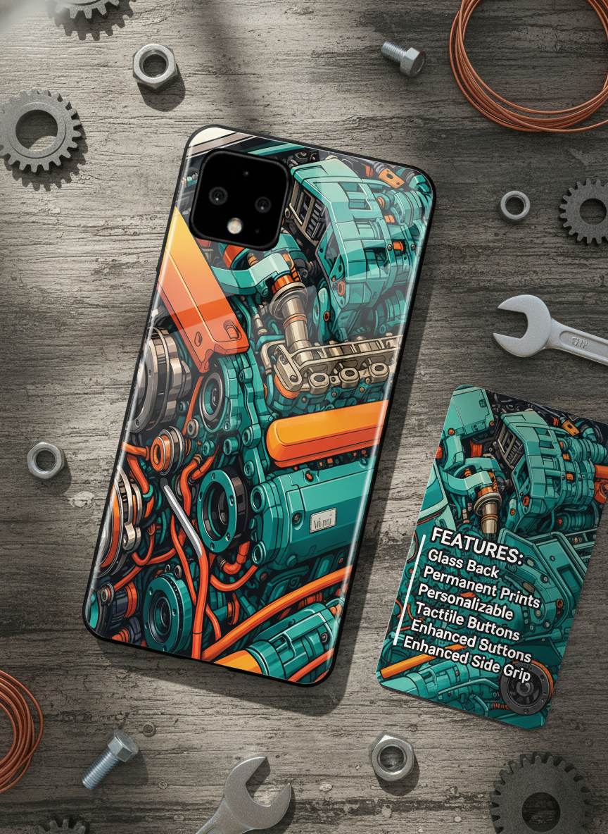 Aesthetic Engine-ry Premium Glass Back Cover For Google Pixel 7,8,9,10 Series The Case & Co India
