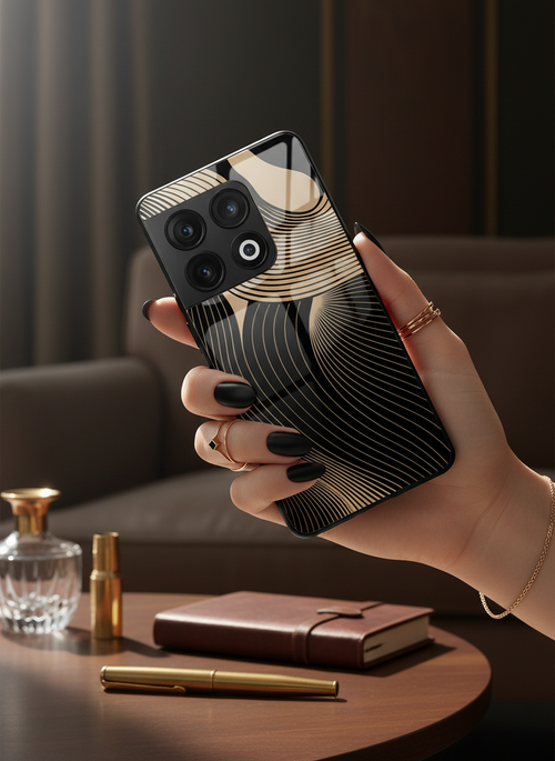 Aesthetic Swirls Premium Glass Back Cover For One Plus 13, 12, 11, 10 The Case & Co India