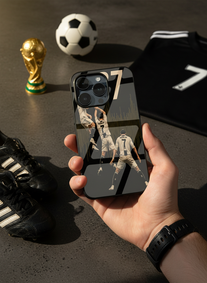 AIR CR7 Premium Glass Back Cover For iPhone 14-17 Models The Case & Co India