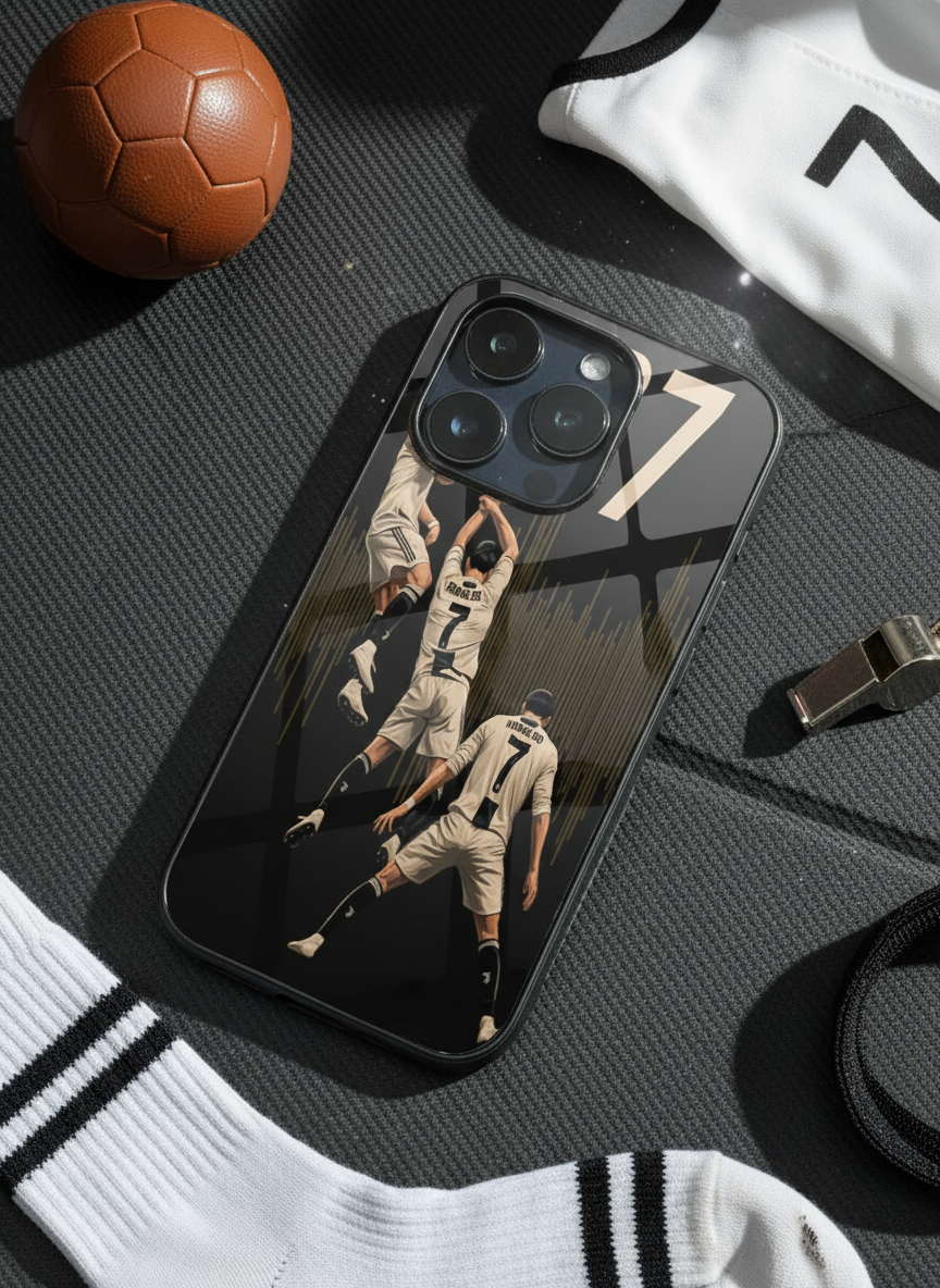 AIR CR7 Premium Glass Back Cover For iPhone 14-17 Models The Case & Co India