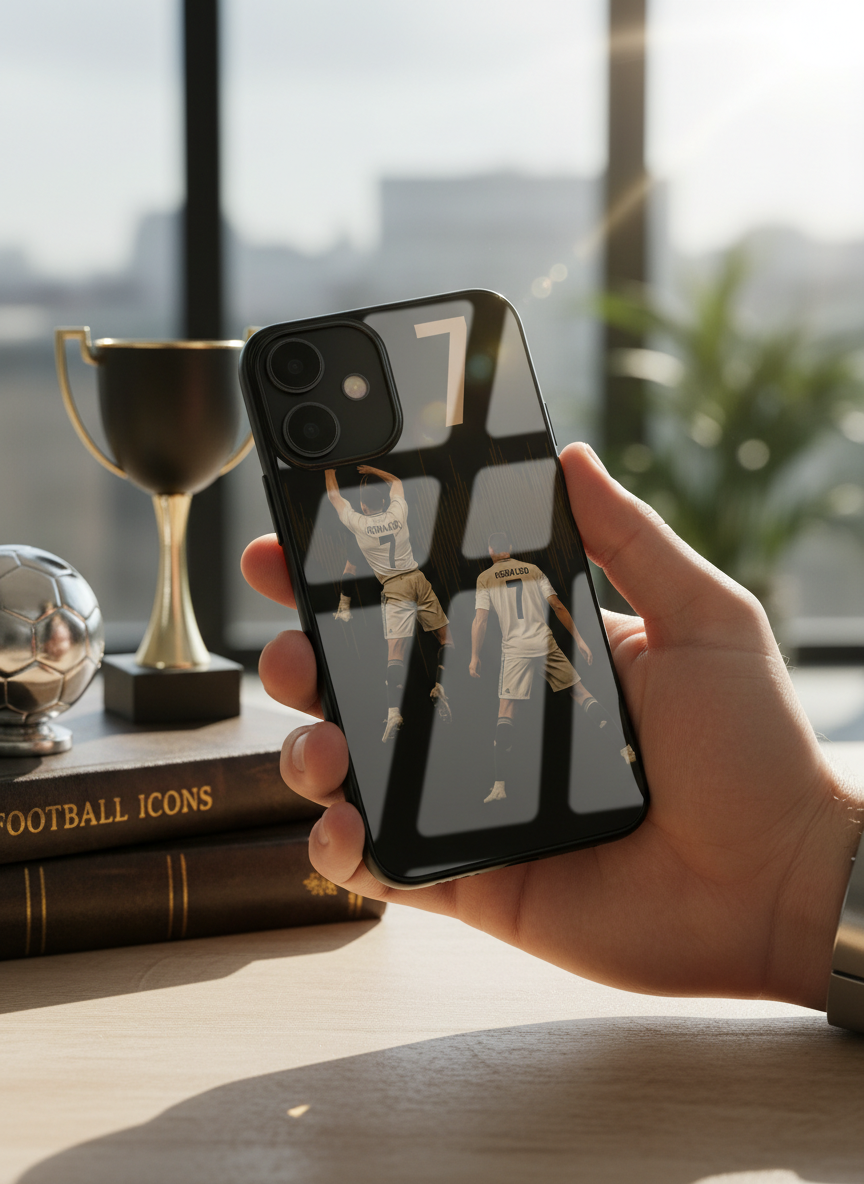AIR CR7 Premium Glass Back Cover For iPhone 14-17 Models The Case & Co India
