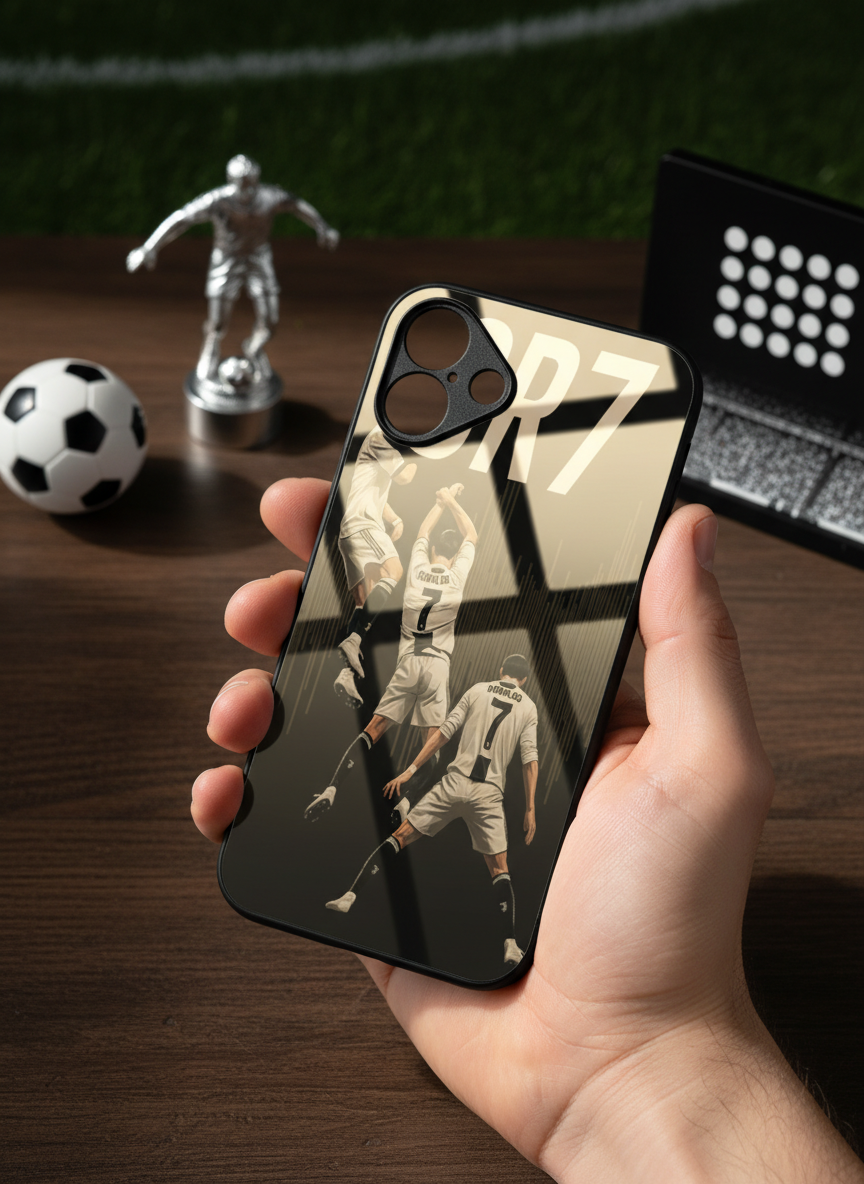 AIR CR7 Premium Glass Back Cover For iPhone 14-17 Models The Case & Co India
