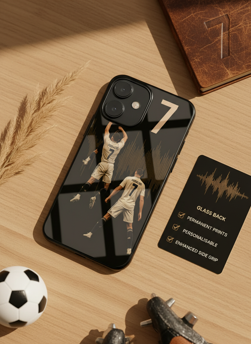 AIR CR7 Premium Glass Back Cover For iPhone 14-17 Models The Case & Co India