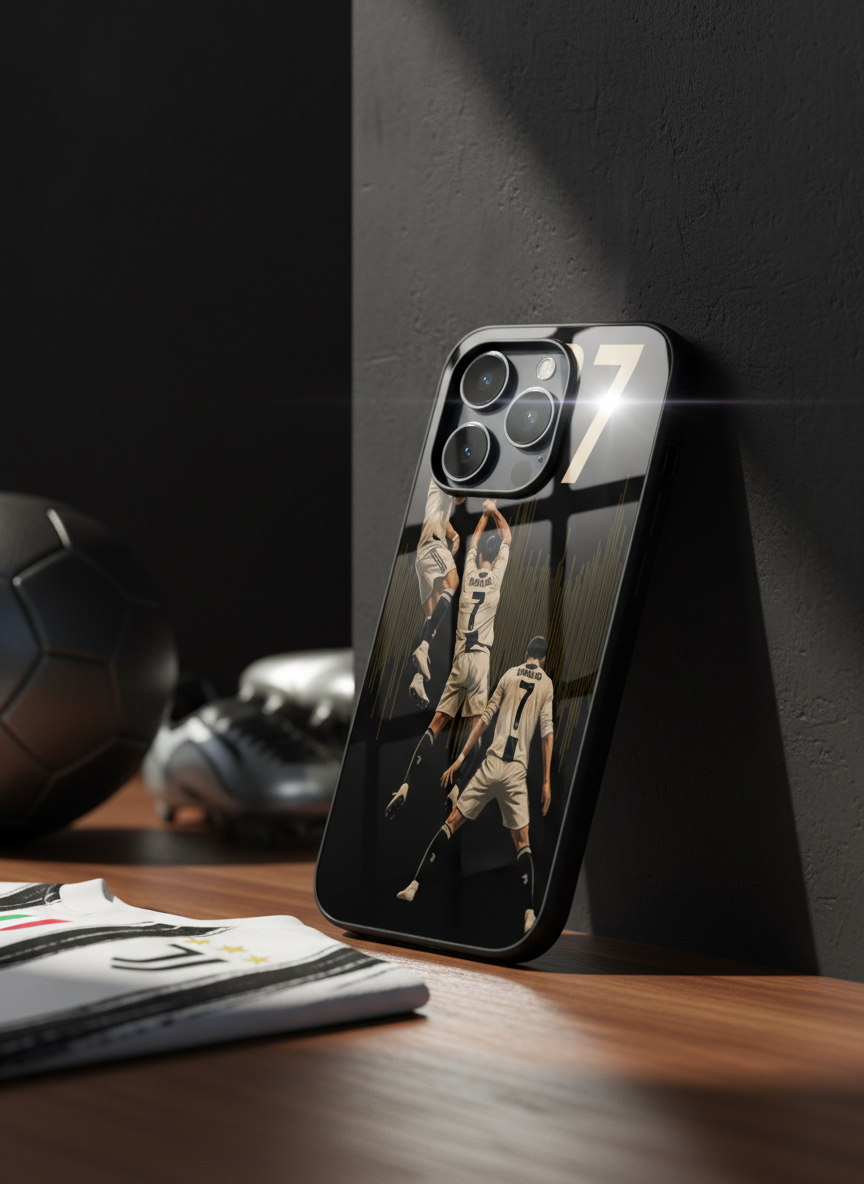 AIR CR7 Premium Glass Back Cover For iPhone 14-17 Models The Case & Co India