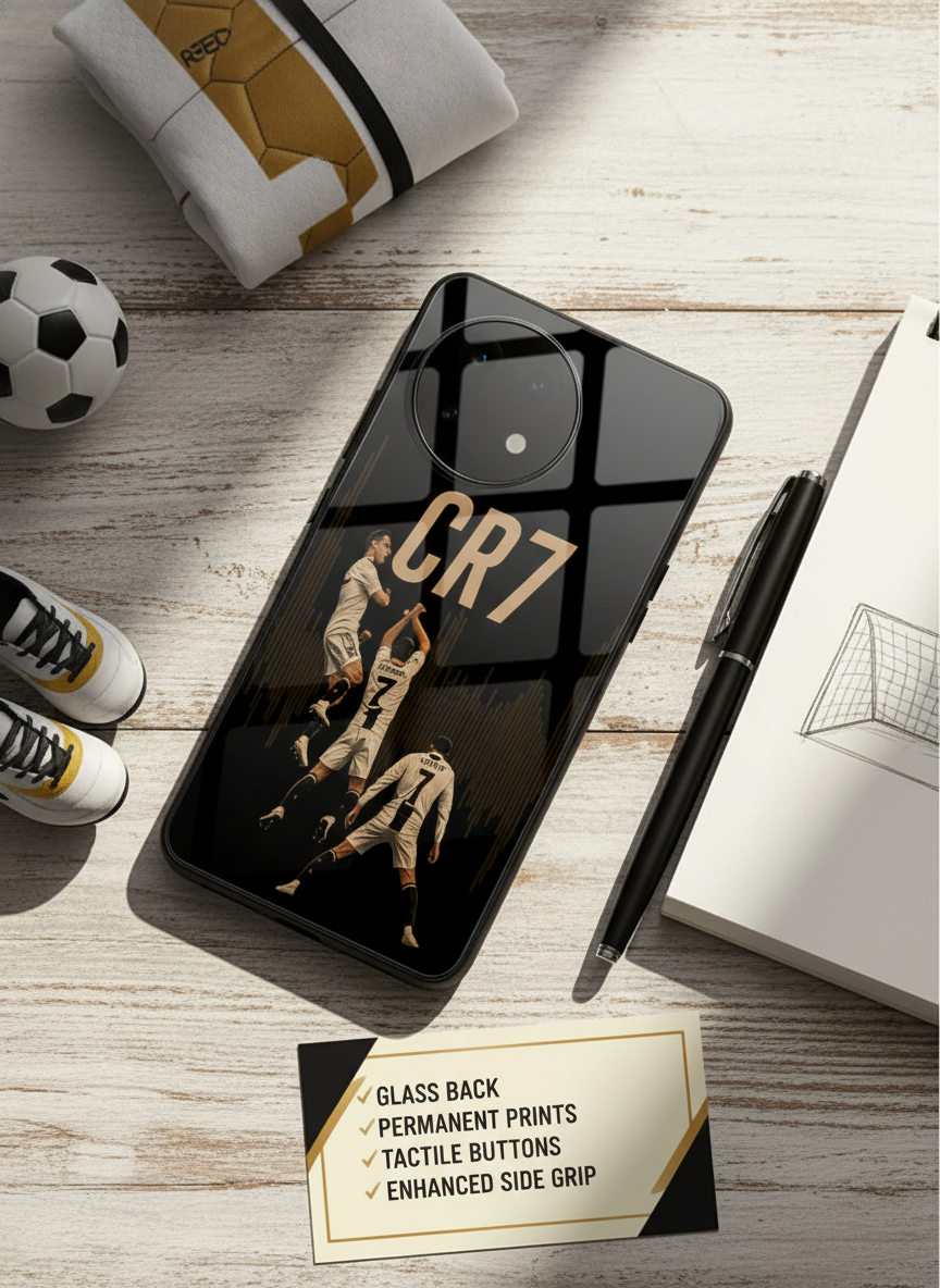 Air CR7 Premium Glass Back Cover For One Plus 13, 12, 11, 10 The Case & Co India