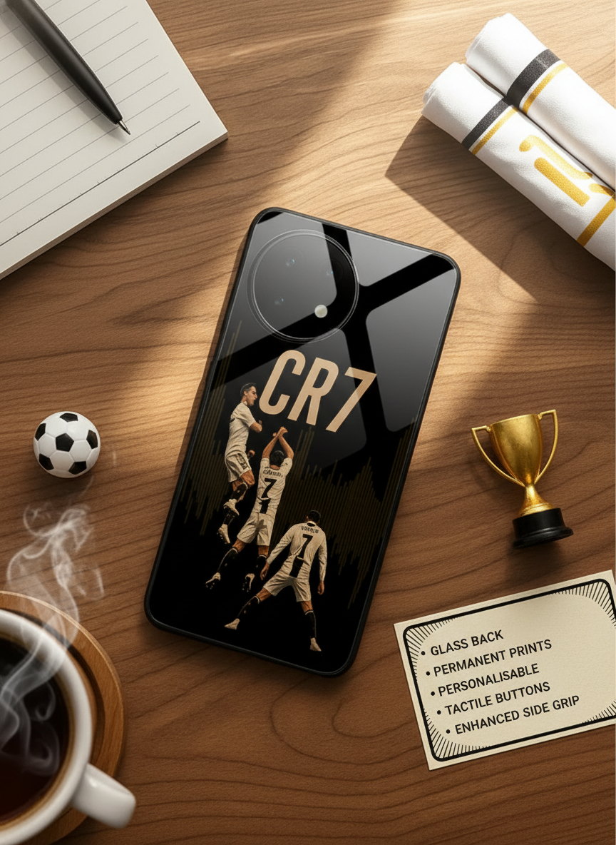 Air CR7 Premium Glass Back Cover For One Plus 13, 12, 11, 10 The Case & Co India