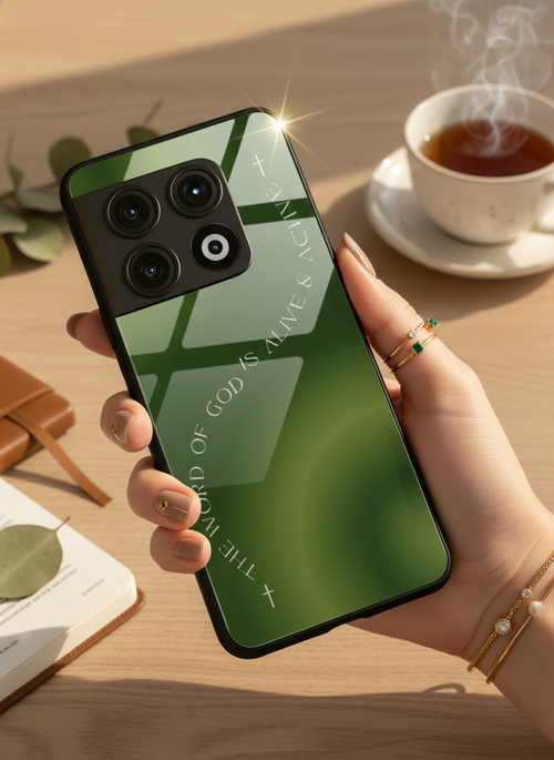 Alive & Active Premium Glass Back Cover For One Plus 13, 12, 11, 10 The Case & Co India