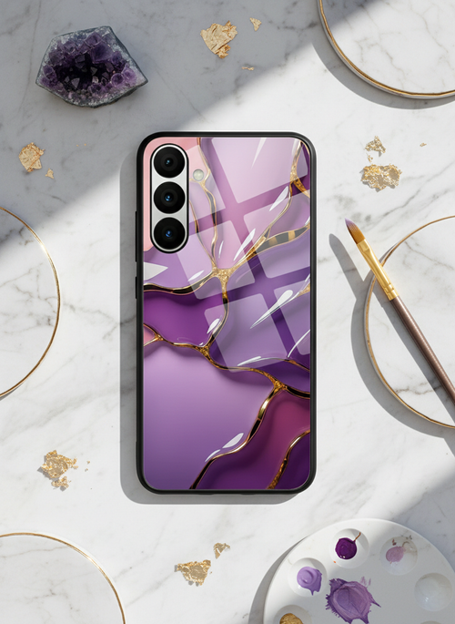 Amethyst Glaze Premium Glass Back Cover For Galaxy S Series The Case & Co India