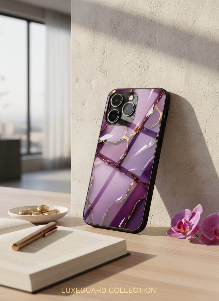 Amethyst Glaze Premium Glass Back Cover For iPhone 14-17 Models The Case & Co India