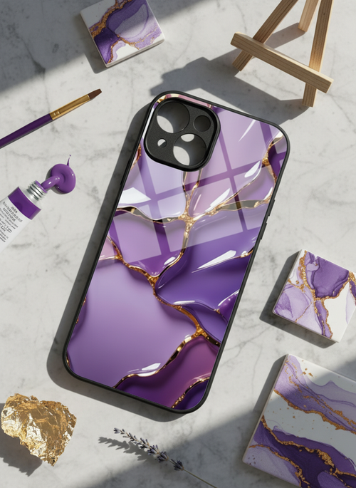 Amethyst Glaze Premium Glass Back Cover For iPhone 14-17 Models The Case & Co India