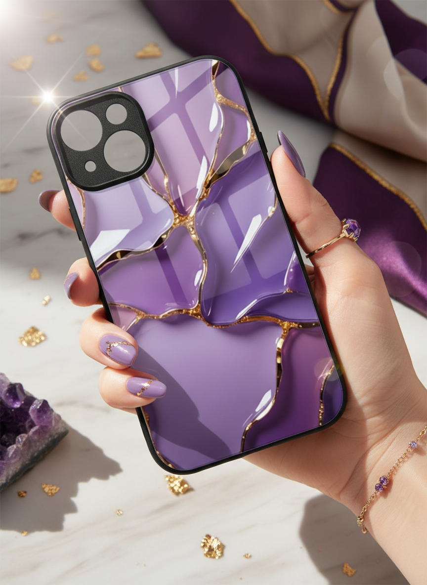 Amethyst Glaze Premium Glass Back Cover For iPhone 14-17 Models The Case & Co India
