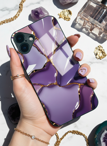 Amethyst Glaze Mono Frame Glass Back Cover For iPhone 14-17 Models