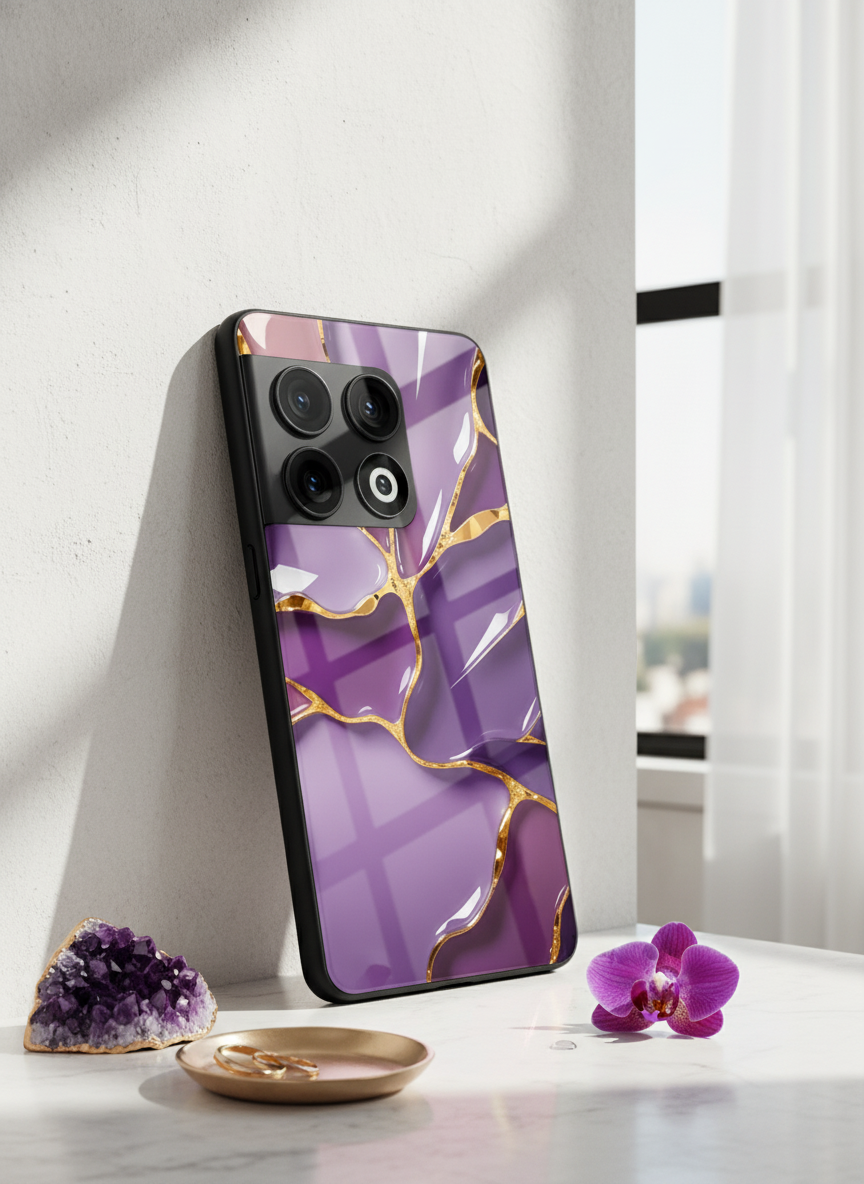 Amethyst Premium Glass Back Cover For One Plus 13, 12, 11, 10 The Case & Co India