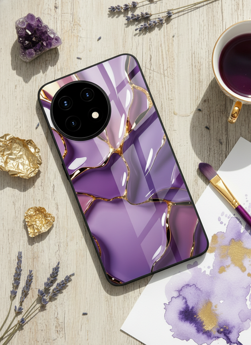 Amethyst Premium Glass Back Cover For One Plus 13, 12, 11, 10 The Case & Co India