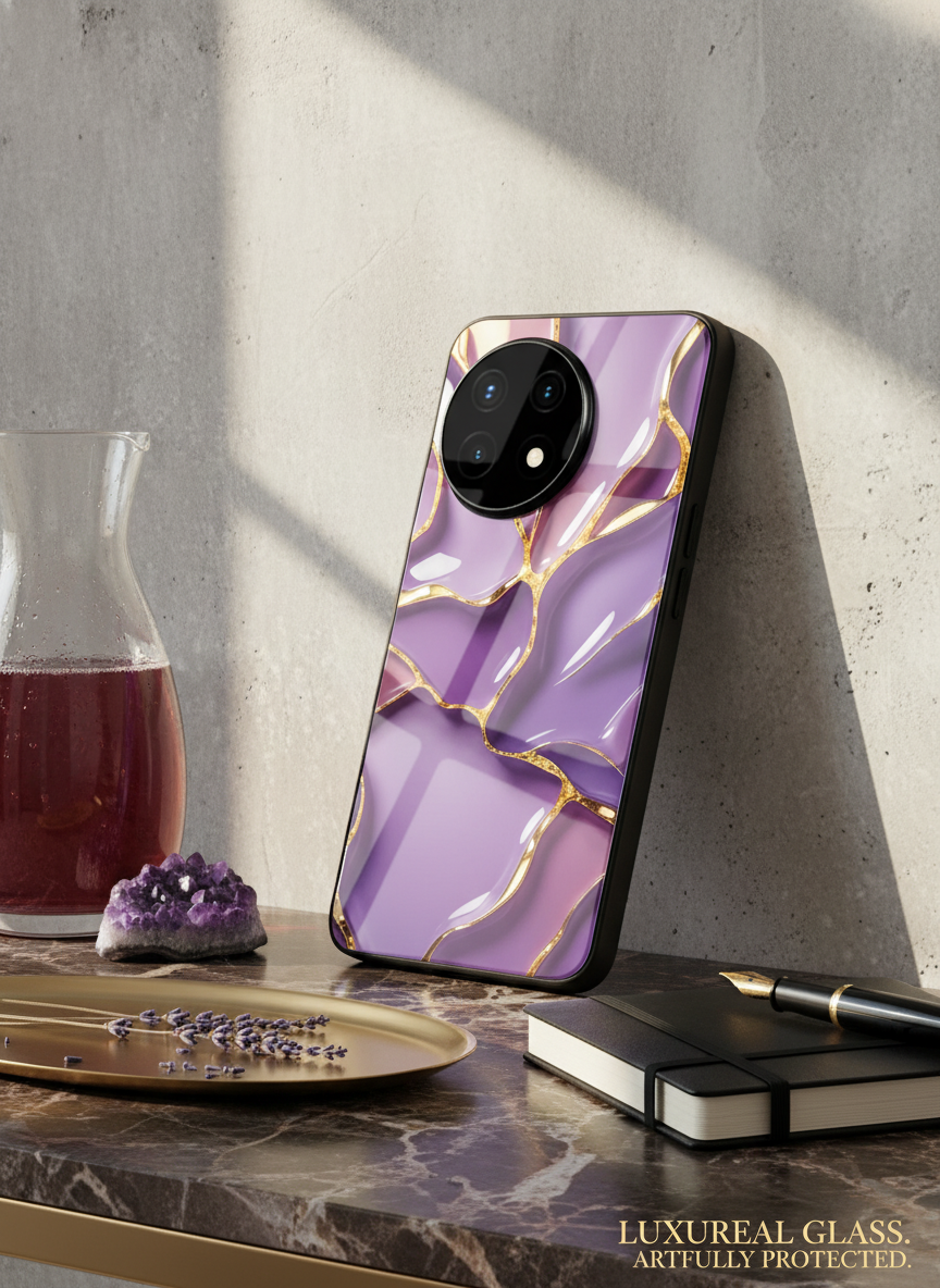 Amethyst Premium Glass Back Cover For One Plus 13, 12, 11, 10 The Case & Co India